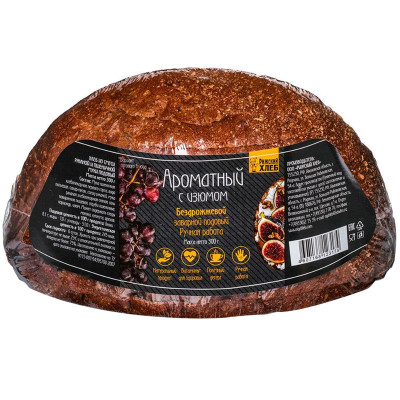 Хлеб Рижский Хлеб Ароматный ржано-пшеничный подовый с изюмом, 300г