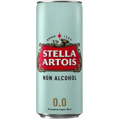 Пиво Стелла Артуа безалкогольное светлое пастеризованное, 330мл