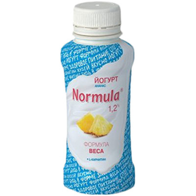 Йогурт Normula обогащённый L-карнитином с ароматом ананаса 1.2%, 150мл