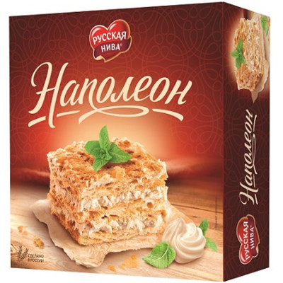Торт Русская Нива Наполеон с заварным кремом, 450г