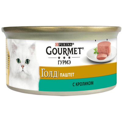 Корм Gourmet Gold паштет с кроликом для кошек, 85г