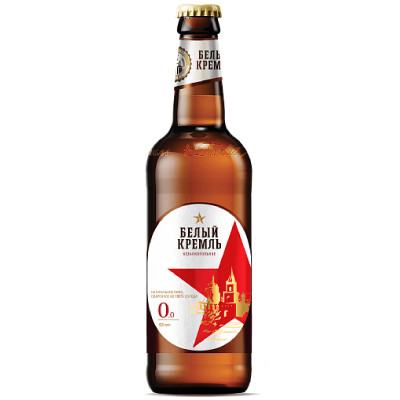 Пиво безалкогольное Белый Кремль светлое фильтрованное, 500мл