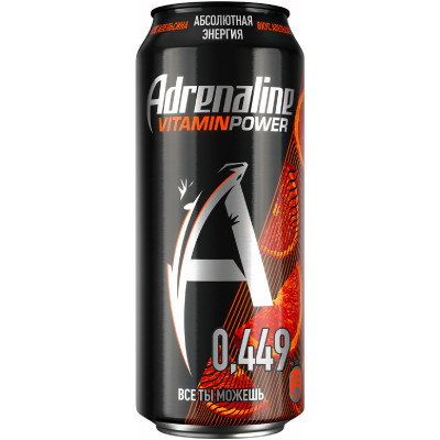 Энергетический напиток Adrenaline Rush Апельсиновая энергия, 449мл