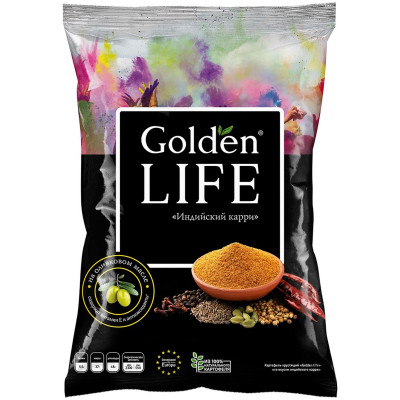 Чипсы картофельные Golden Life со вкусом индийского карри, 90г