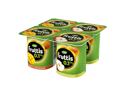 Продукт йогуртный Fruttis Легкий абрикос-манго-яблоко-груша 0.1%, 110г