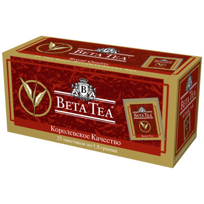 Чай Beta Tea Королевское качество чёрный байховый мелколистовой, 25x1.5г