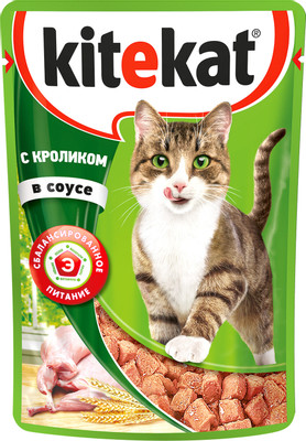 Корм Kitekat с кроликом в соусе для кошек, 85г