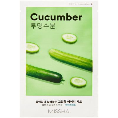Маска для лица Missha Airy Fit Cucumber увлажняющая с экстрактом огурца для сухой кожи, 19г