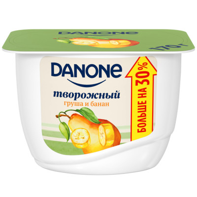 Продукт творожный Danone груша-банан 3.6%, 170г