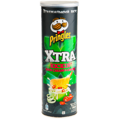 Чипсы картофельные Pringles Xtra со вкусом сметаны и лука, 150г