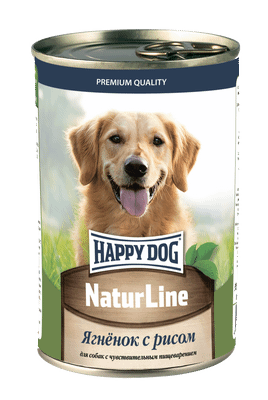 Корм Happy Dog Natur Line Ягнёнок с рисом для собак, 410г