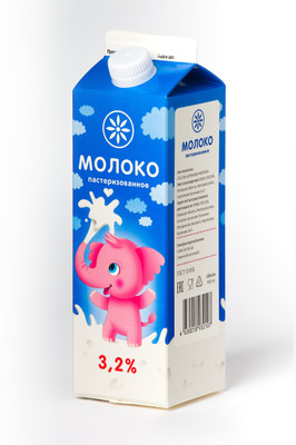Молоко Кузьминки пастеризованное 3.2%, 900мл