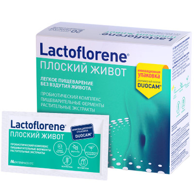 БАД Lactoflorene Плоский живот пробиотический комплекс, 20х4г