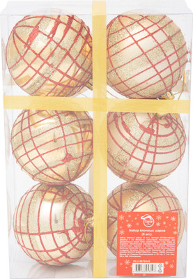 Набор ёлочных шаров Santa Club 7см HV7006-1451A01, 6шт