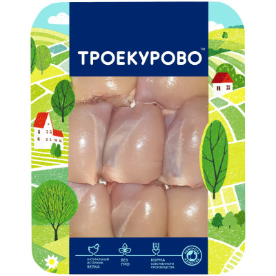 Филе бедра цыплёнка-бройлера Троекурово без кости охлаждённое, 750г