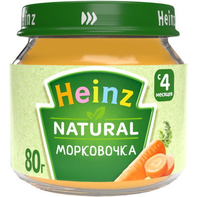 Пюре Heinz овощное Морковочка с 5 месяцев, 80г