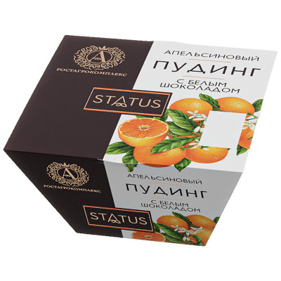 Пудинг А.Ростагрокомплекс Status апельсиновый с белым шоколадом 7%, 100г