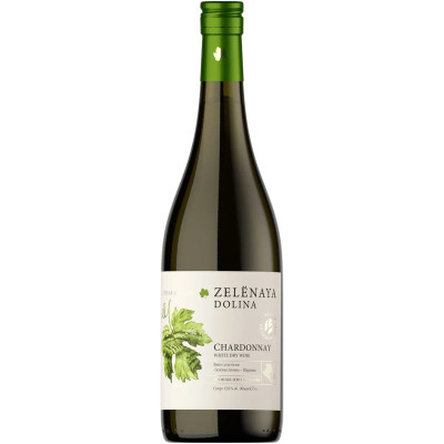 Вино Zelёnaya Dolina Шардоне белое сухое 11%, 750мл