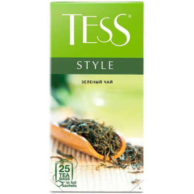Чай Tess Style зелёный байховый в пакетиках, 25x1.8г
