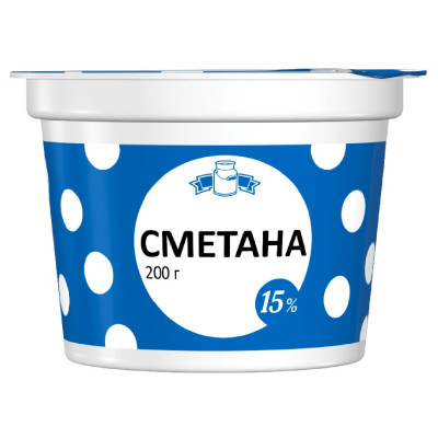 Сметана 15%, 200мл