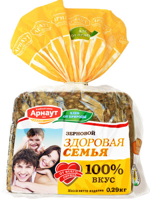 Хлеб Арнаут Здоровая семья зерновой нарезка, 290г