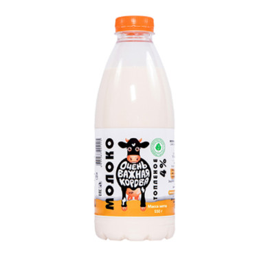 Молоко Очень Важная Корова топлёное пастеризованное 4%, 930мл