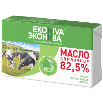 Масло сладкосливочное Ekoniva Традиционное 82.5%, 350г