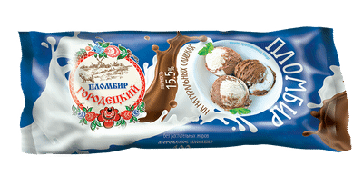 Пломбир Городецкий ванильно-шоколадный 15.5%, 400г