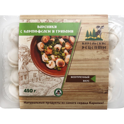 Вареники Карельские Рецепты с картофелем и грибами, 450г