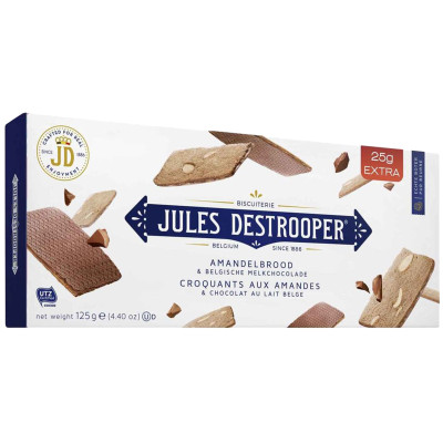 Печенье Jules Destrooper Amandelbrood&Belgische Melkchocolade миндальное в молочном шоколаде, 125г