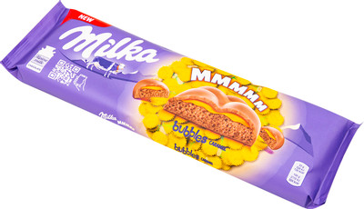 Шоколад молочный Milka Bubbles пористый с карамельной начинкой, 250г