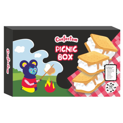 Набор для пикника Confectum Picnic Box маршмеллоу и крекер, 240г