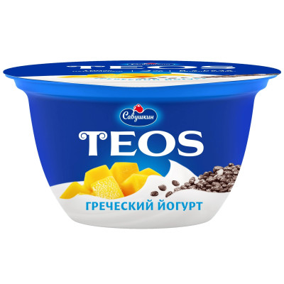Йогурт Teos Греческий Манго-чиа 2%, 140г