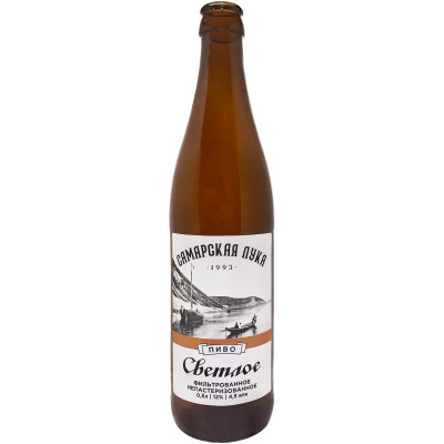 Пиво Хорлбат Самарская Лука светлое фильтрованное непастеризованное, 500мл