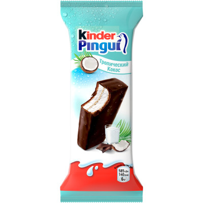 Пирожное Kinder Pingui Тропический кокос бисквитное, 30г