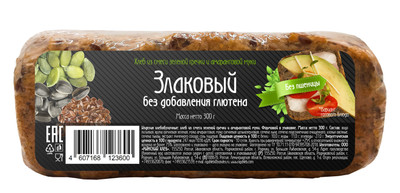 Хлеб Рижский Хлеб Злаковый из смеси зелёной гречки и амарантовой муки без глютена, 300г