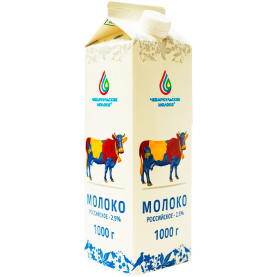 Молоко Чебаркульское Молоко пастеризованное 2.5%, 1л