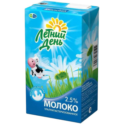 Молоко Летний День ультрапастеризованное 2.5%, 950мл