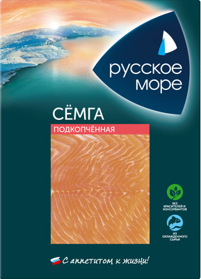 Сёмга Русское Море филе-ломтики подкопчённая, 120г