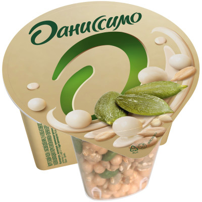 Йогурт Даниссимо Deluxe семечки в белой шоколадной глазури со вкусом карамели 2.9%, 135г