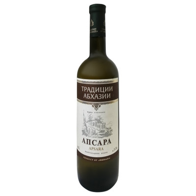 Вино Традиции Абхазии Апсара белое полусладкое 10-12%, 750мл