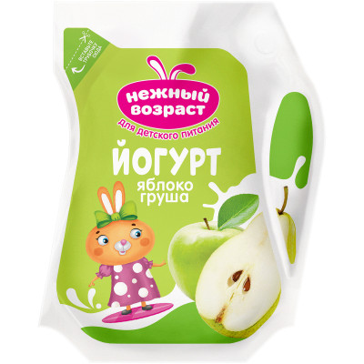 Йогурт Нежный Возраст с яблоком и грушей 1.5%, 200г
