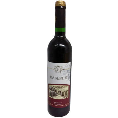 Вино Виноградное Каберне красное сухое 10-12%, 700мл