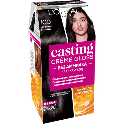Краска-уход для волос Gloss Casting Creme чёрная ваниль 100