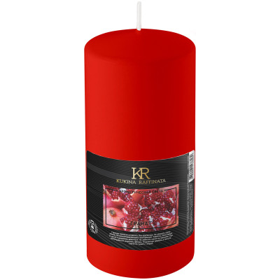 Свеча Kukina Raffinata ароматическая гранат, 56x120мм бордовая