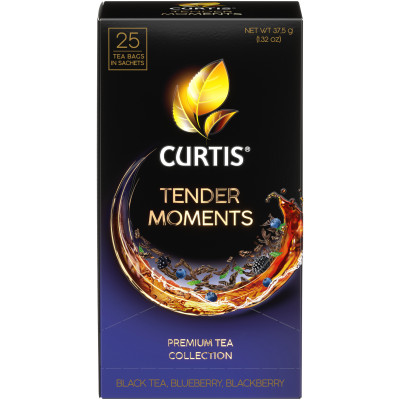 Чай Curtis Tender Moments чёрный ароматизированный, 25х1,5г