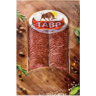 Колбаса Тавр Австрийская сырокопченая полусухая нарезка,  90г