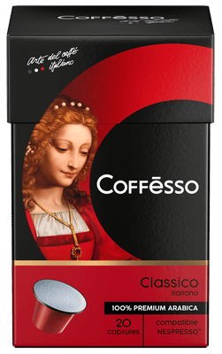Кофе в капсулах Coffesso Classico Italiano жареный молотый Nespresso, 20x5г