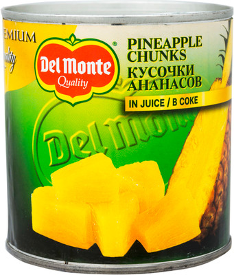 Ананасы Del Monte кусочки консервированные в соке, 435г