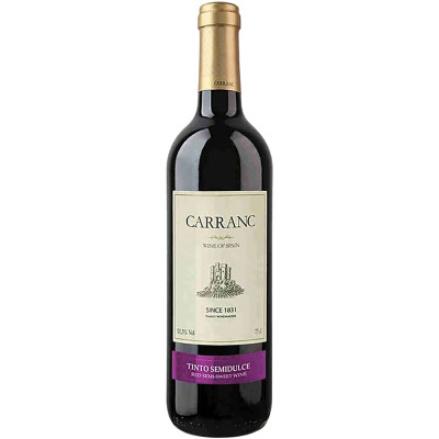 Вино Carranc Тинто красное полусладкое 11.5%, 750мл